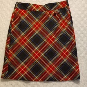 Lands End Vintage Tartan Print Skirt EUC Great For The Holidays